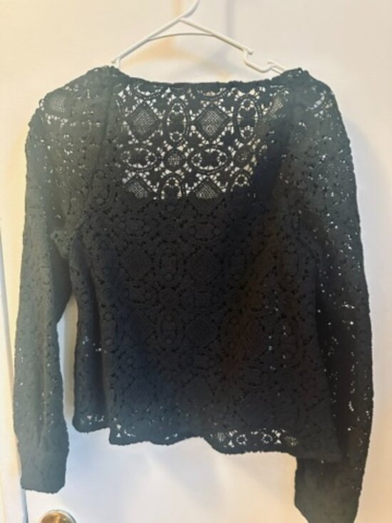 Sezane Alvere Blouse Black - Size 8 - Picture 4 of 6